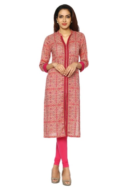 Soch Pink Printed Rayon Kurta Soch Pink Printed Rayon Kurta
