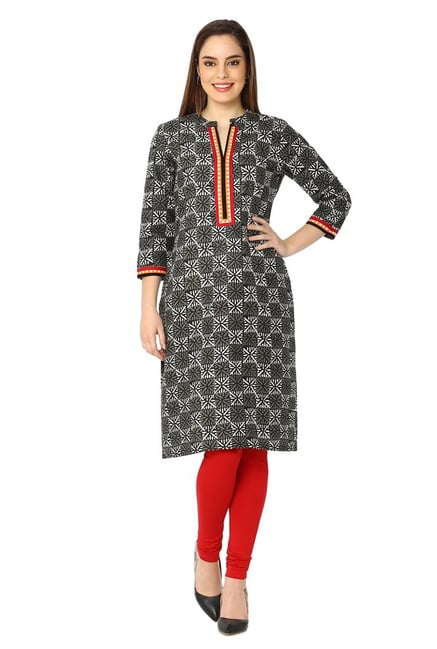 Soch Black & Grey Printed Cotton Kurta Soch Black & Grey Printed Cotton Kurta