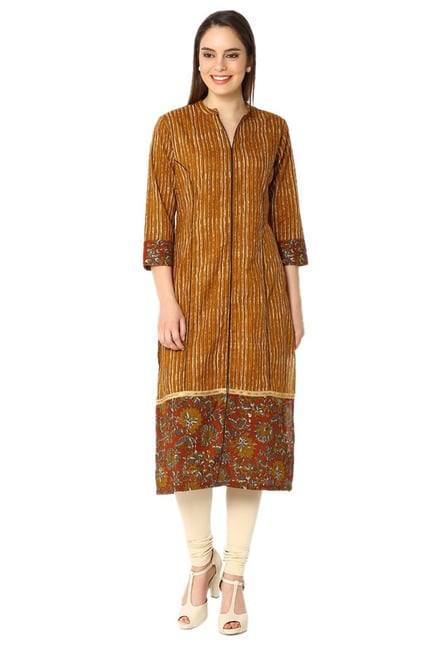 Soch Yellow Printed Cotton Kurta Soch Yellow Printed Cotton Kurta