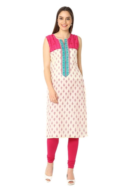 Soch Off White Printed Cotton Kurta Soch Off White Printed Cotton Kurta