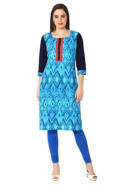 Soch Blue Printed Cotton Kurta Soch Blue Printed Cotton Kurta