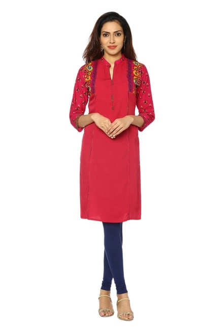 Soch Pink Printed Rayon Kurta Soch Pink Printed Rayon Kurta