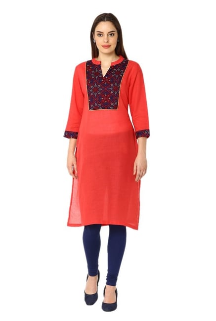 Soch Coral Printed Cotton Kurta Soch Coral Printed Cotton Kurta