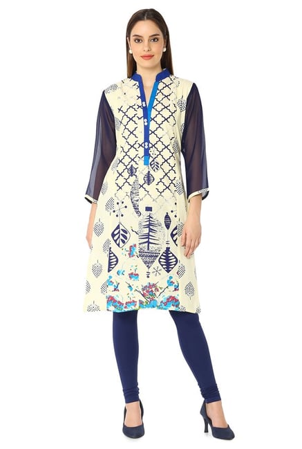 Soch Cream Printed Cotton Kurta Soch Cream Printed Cotton Kurta