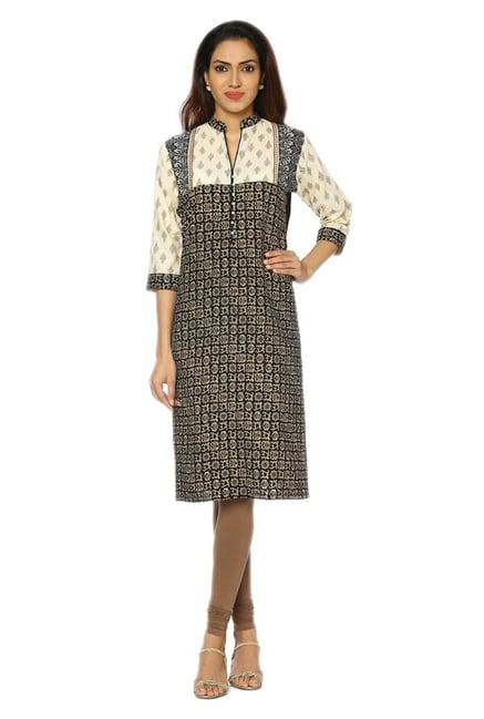 Soch Black & Beige Printed Cotton Kurta Soch Black & Beige Printed Cotton Kurta