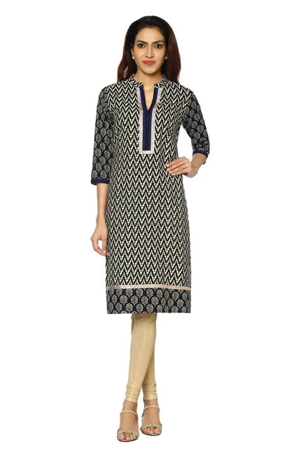 Soch Black & Beige Printed Cotton Kurta Soch Black & Beige Printed Cotton Kurta