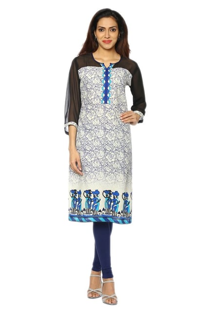Soch White Floral Print Cotton Kurta Soch White Floral Print Cotton Kurta