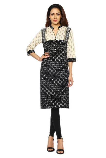 Soch Black Printed Cotton Kurta Soch Black Printed Cotton Kurta