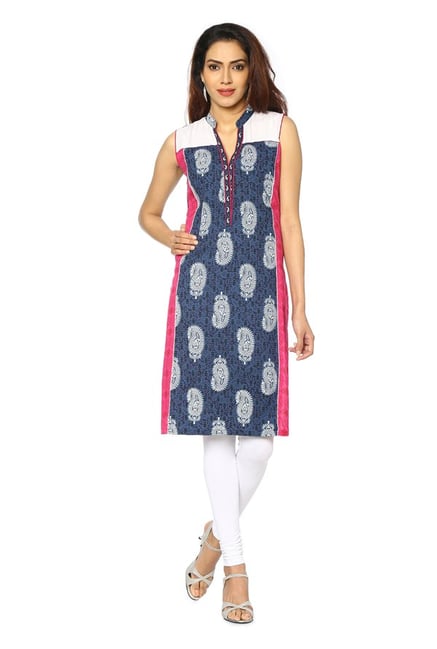 Soch Navy Paisley Print Cotton Kurta Soch Navy Paisley Print Cotton Kurta