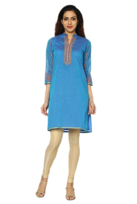 Soch Blue Embroidered Art Silk Kurti Soch Blue Embroidered Art Silk Kurti