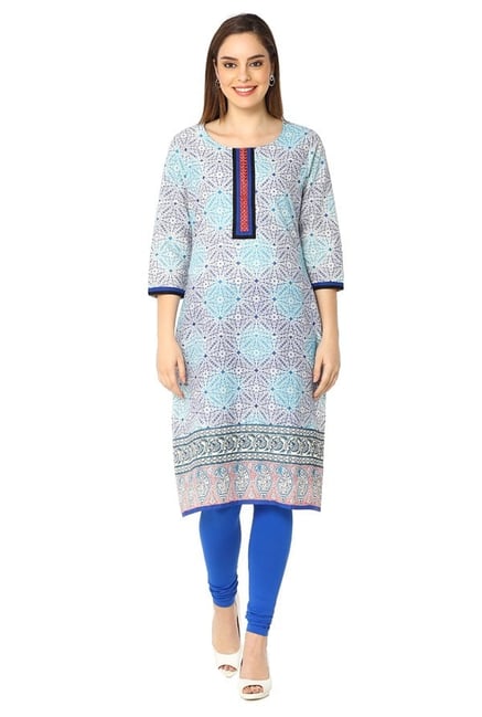 Soch Blue Printed Cotton Kurta Soch Blue Printed Cotton Kurta