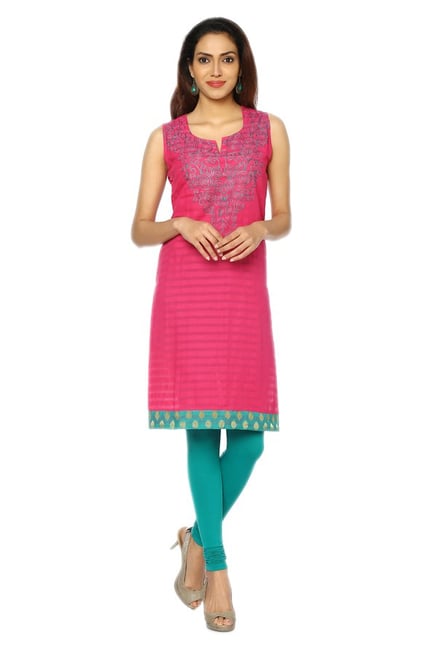 Soch Pink Embroidered Cotton Kurta Soch Pink Embroidered Cotton Kurta