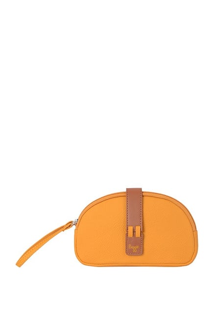 Baggit Curdy Mango Yellow Solid Wristlet Baggit Curdy Mango Yellow Solid Wristlet