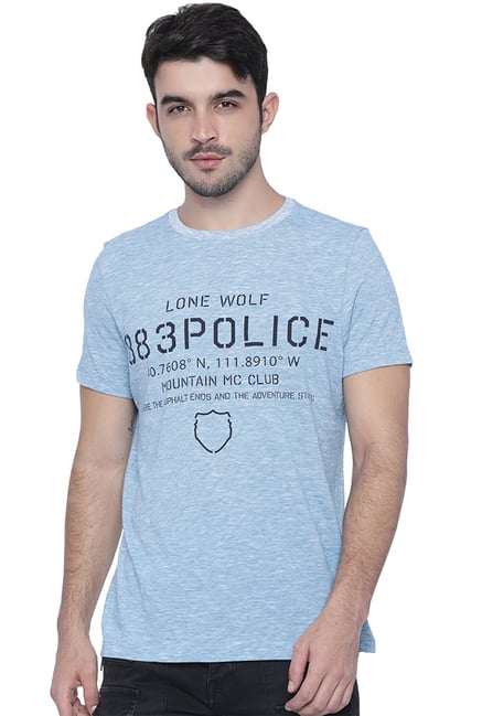 883 Police Sky Blue Printed T-Shirt 883 Police Sky Blue Printed T-Shirt