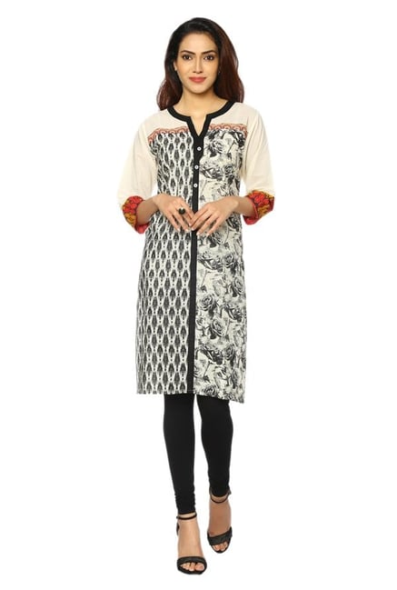 Soch Cream Printed Cotton Kurta Soch Cream Printed Cotton Kurta