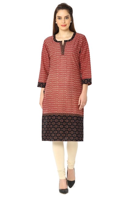 Soch Brown Printed Cotton Kurta Soch Brown Printed Cotton Kurta
