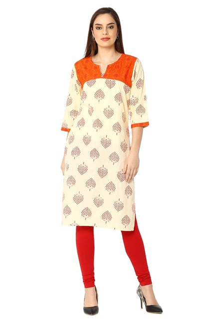 Soch Cream Printed Cotton Kurta Soch Cream Printed Cotton Kurta