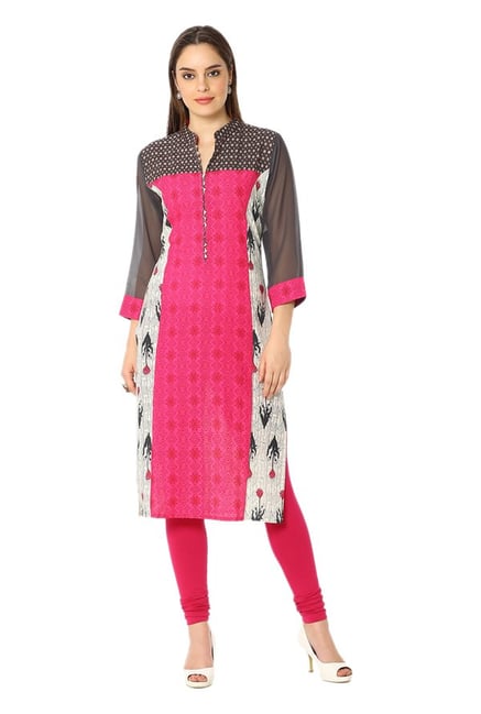 Soch Pink Printed Cotton Kurta Soch Pink Printed Cotton Kurta