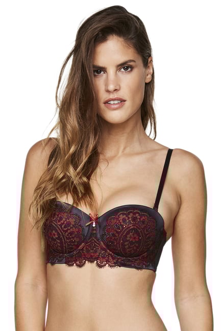 Hunkemoller Caviar & Red Under Wired Melinda Convertible Bra Hunkemoller Caviar & Red Under Wired Melinda Convertible Bra