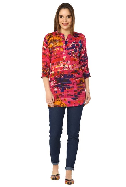 Soch Pink Printed Rayon Tunic Soch Pink Printed Rayon Tunic