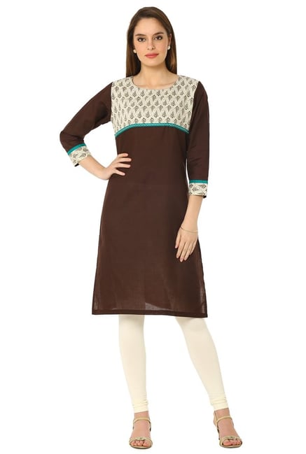 Soch Brown Printed Cotton Kurta Soch Brown Printed Cotton Kurta