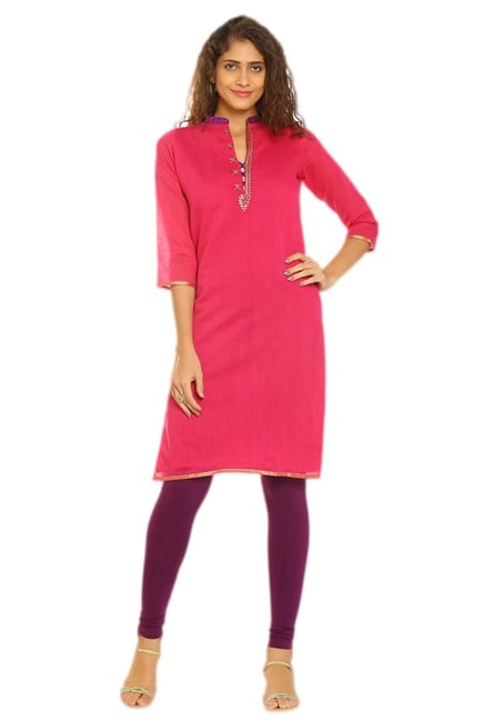 Soch Pink Embroidered Chanderi Kurta Soch Pink Embroidered Chanderi Kurta