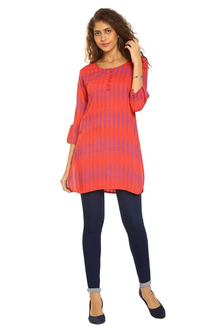 Soch Coral Printed Rayon Kurti Soch Coral Printed Rayon Kurti