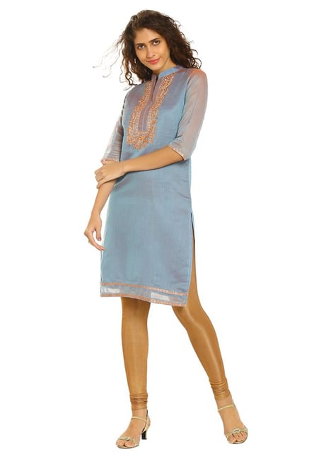 Soch Grey Embellished Chanderi Kurta Soch Grey Embellished Chanderi Kurta