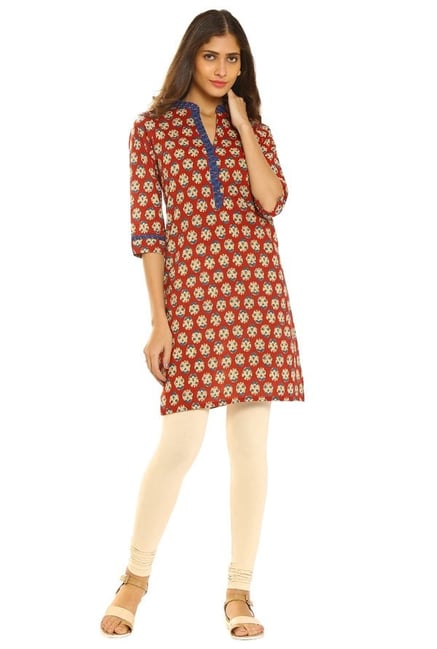 Soch Red Printed Cotton Kurti Soch Red Printed Cotton Kurti