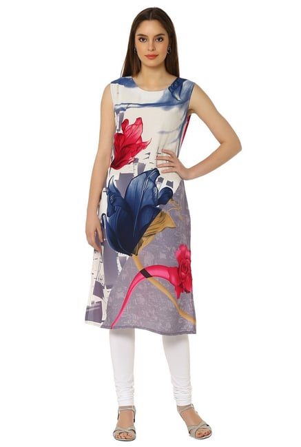 Soch Multicolor Printed Rayon Kurta Soch Multicolor Printed Rayon Kurta