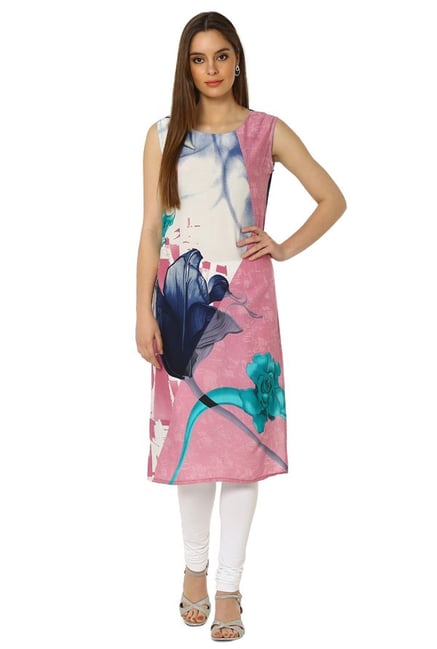 Soch Pink & Navy Printed Rayon Kurta Soch Pink & Navy Printed Rayon Kurta