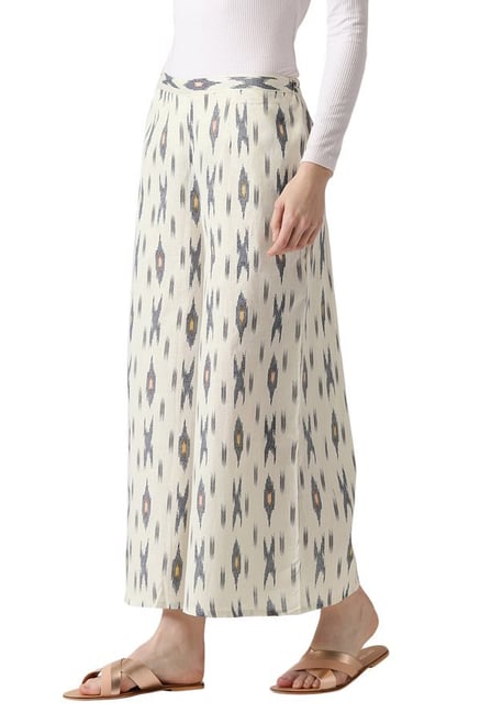 Libas Off White Printed Cotton Palazzo Libas Off White Printed Cotton Palazzo