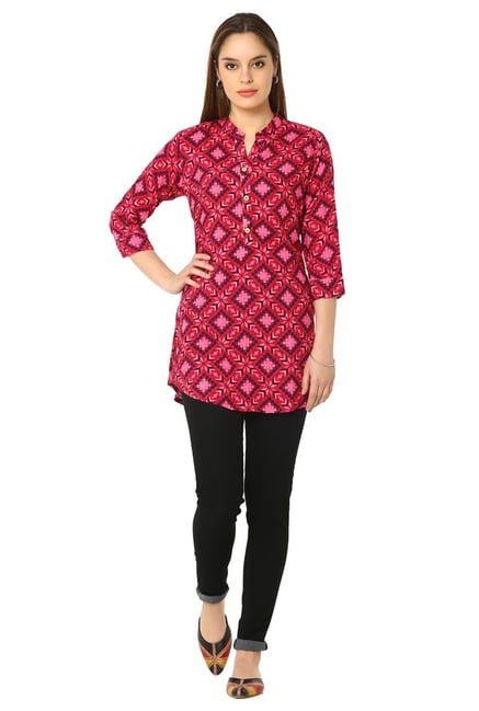 Soch Pink Printed Rayon Tunic Soch Pink Printed Rayon Tunic