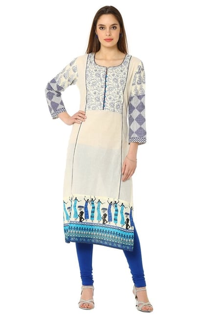 Soch Cream Printed Cotton Kurta Soch Cream Printed Cotton Kurta