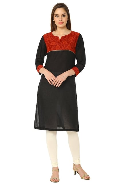Soch Black Printed Cotton Kurta Soch Black Printed Cotton Kurta