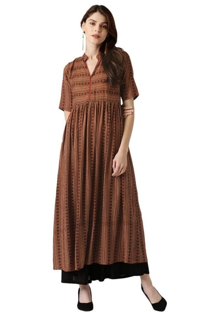 Libas Multicolor Printed Rayon Anarkali Kurta Libas Multicolor Printed Rayon Anarkali Kurta