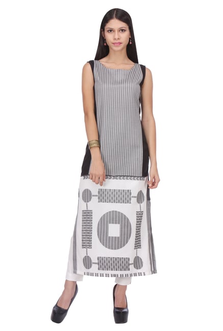 W White Printed Cotton Kurta W White Printed Cotton Kurta