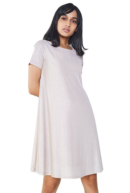 AND Off White Textured Swing Dress AND Off White Textured Swing Dress
