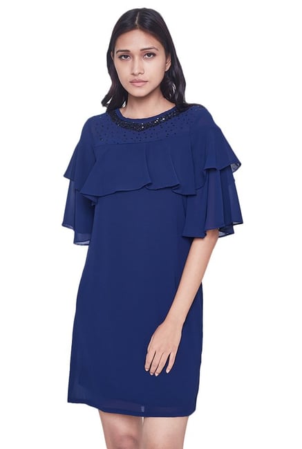 AND Navy Embellished Shift Dress AND Navy Embellished Shift Dress