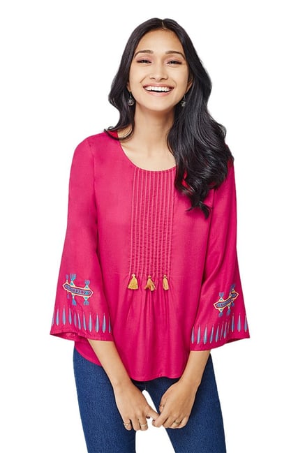 Global Desi Pink Regular Fit Top Global Desi Pink Regular Fit Top