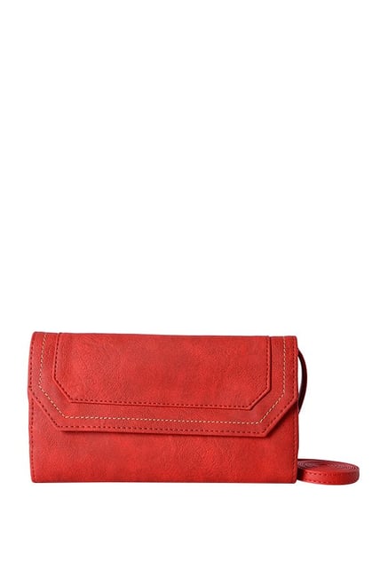 Baggit Global Forest Brick Red Stitched Flap Wallet Baggit Global Forest Brick Red Stitched Flap Wallet