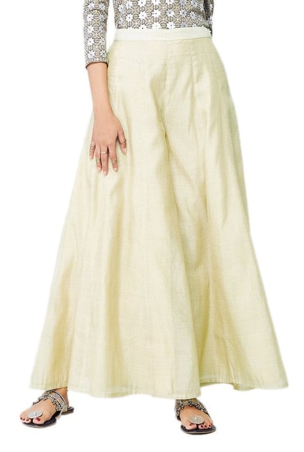Global Desi Beige Textured Sharara Global Desi Beige Textured Sharara