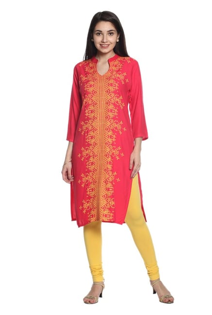 Soch Coral Printed Rayon Kurta Soch Coral Printed Rayon Kurta