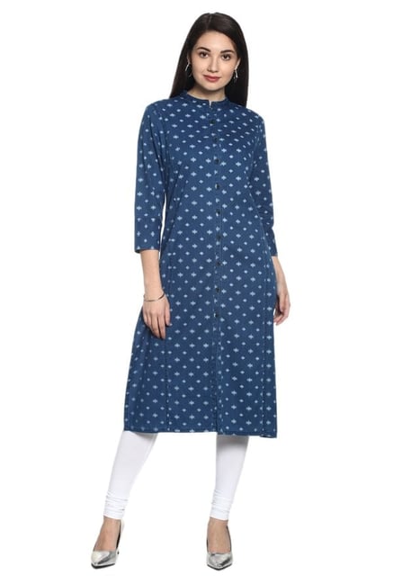 Soch Navy Printed Denim Kurta Soch Navy Printed Denim Kurta