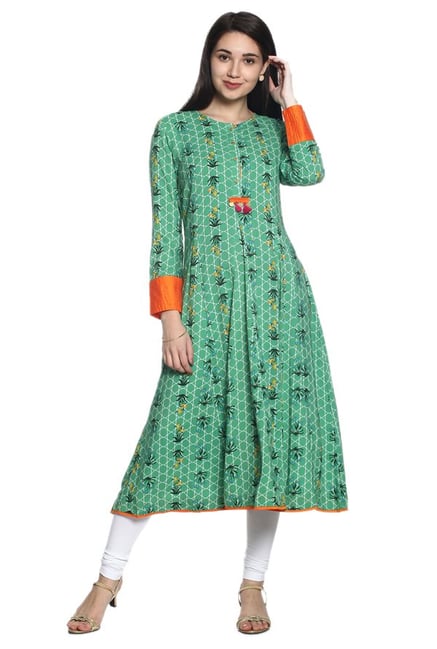 Soch Green Printed Cotton Kurta Soch Green Printed Cotton Kurta