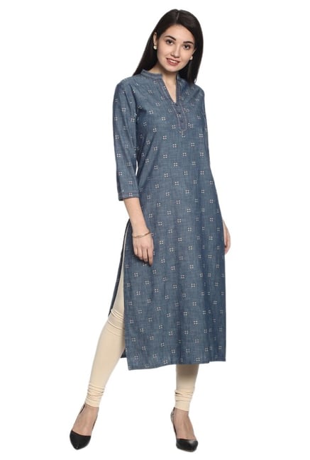 Soch Grey Printed Denim Kurta Soch Grey Printed Denim Kurta