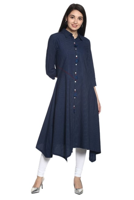 Soch Navy Striped Denim Kurta Soch Navy Striped Denim Kurta