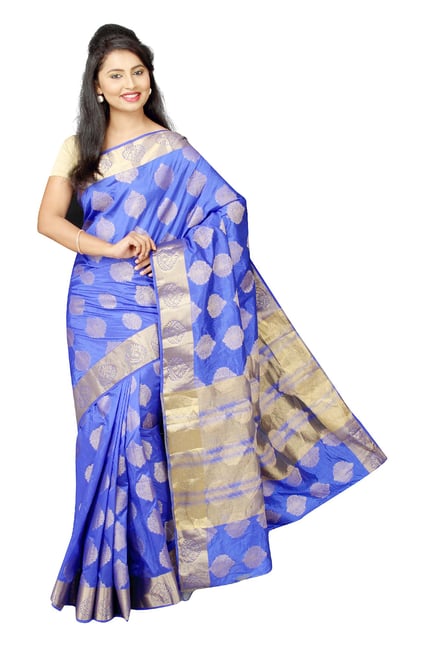 Pavecha's Purple Printed Taffeta Saree Pavecha's Purple Printed Taffeta Saree