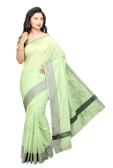 Pavecha's Green Cotton Silk Banarasi Saree Pavecha's Green Cotton Silk Banarasi Saree