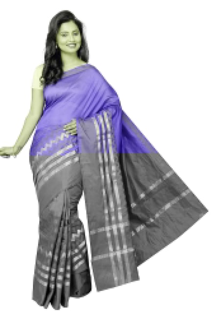 Pavecha's Purple Printed Cotton Silk Banarasi Saree Pavecha's Purple Printed Cotton Silk Banarasi Saree